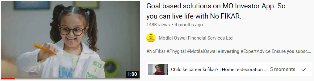 Marketing Strategy Of Motilal Oswal Financial Services - Campaign 1