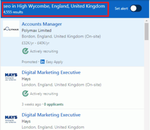 SEO Courses in High Wycombe- Job Statistics