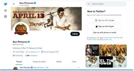 Marketing strategy of Sun Tv Network - Twitter