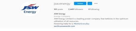 Marketing Strategy of JSW Energy - Instagram