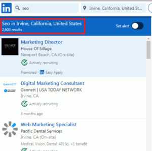 SEO Courses in Irvine - Job Statistics