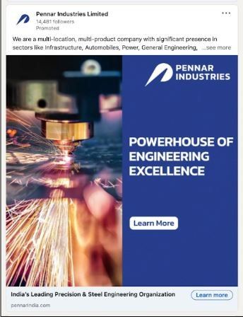 Marketing Strategy of Pennar Industries - LinkedIn Ad 2