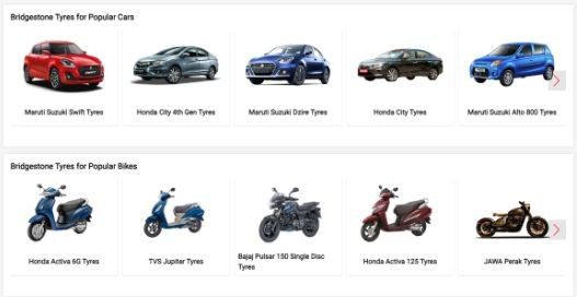 Marketing Strategy Of Bridgestone - Bridgestone tyres used for cars and scooters