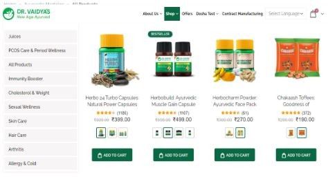 Marketing Strategy of Dr Vaidya - e-commerce