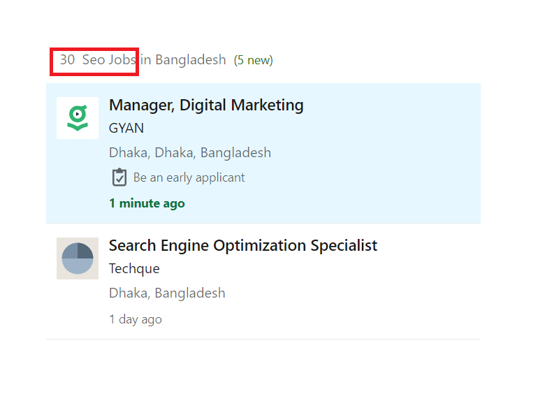 SEO Courses In Sherpur - Job Statistics