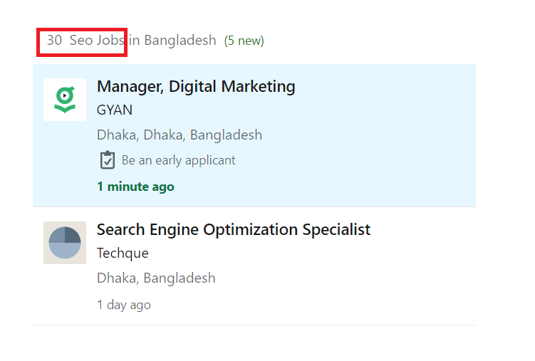 SEO Courses In Khulna - Job Statistics