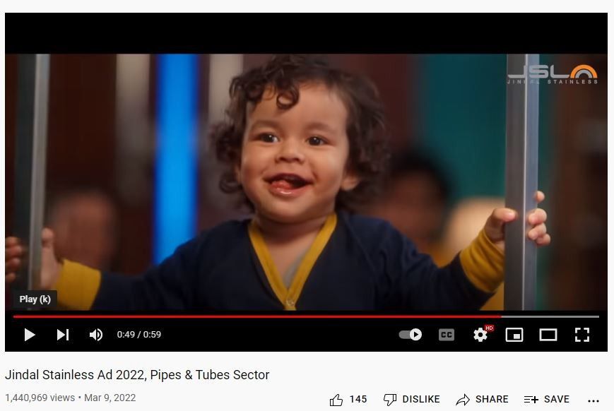 Marketing Strategy of Jindal Saw Ltd - Jindal Stainless Ad 2022, Pipes & Tubes Sector