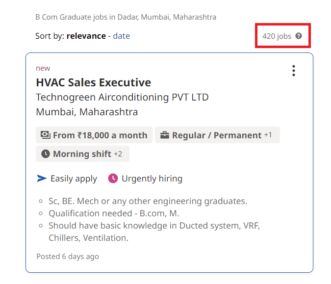 Digital Business Courses in Dadar - Job Statistics