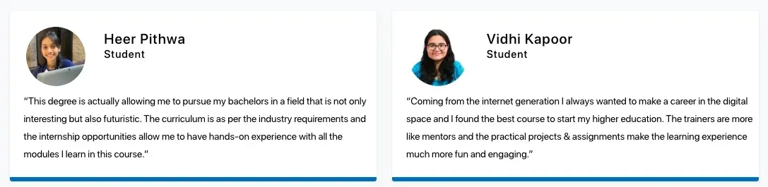 BCom Specialisations in India - bdb students reviews