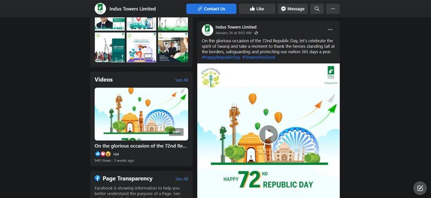 Bharti Infra & Indus Towers Marketing Strategy Case Study - Digital Presence