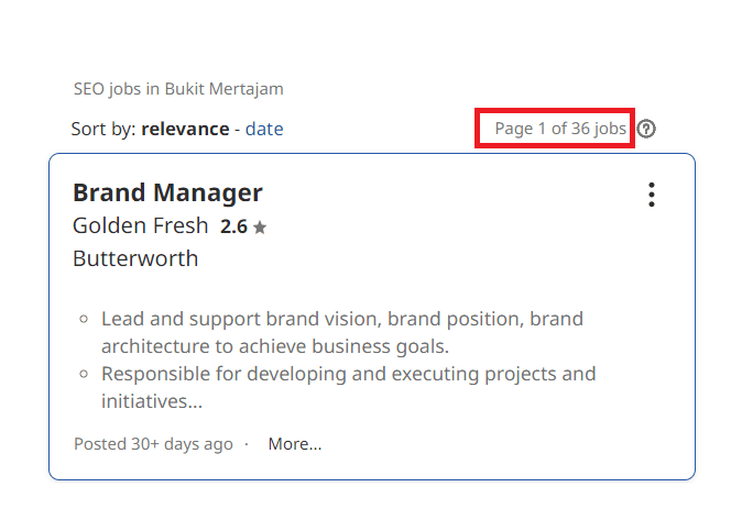 SEO Courses In Bukit Mertajam - Job Statistics