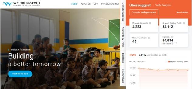 Marketing Strategy of Welspun India - SEO