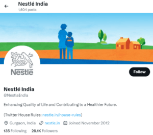 Nestle Twitter Page - IIDE