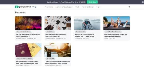 Marketing Strategy of Pickyourtrail - Blogs Page