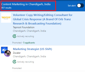 Content Marketing Courses in Chandigarh - Job Statistics