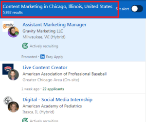 Content Marketing Courses in Chicago - Job Statistics