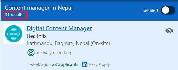 Content Marketing Courses in Pokhara - Job Statistics