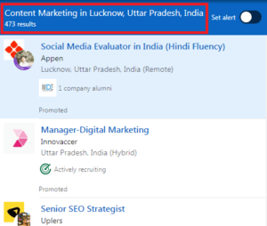 Content Marketing Courses in Lucknow - Job Statistics