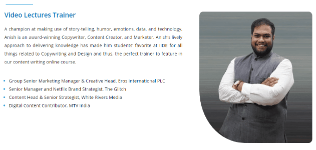 Copywriting Courses in Delhi - IIDE Copywriting Course Faculty