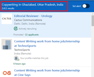 Copywriting Courses in Ghaziabad - Job Statistics