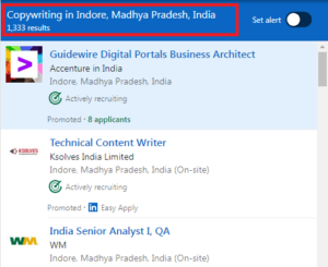 Copywriting Courses in Indore - Job Statistics