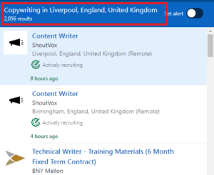 Copywriting Courses in Liverpool - Job Statistics
