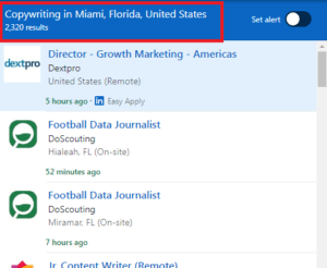 Copywriting Courses in Miami - Job Statistics