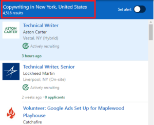 Copywriting Courses in New York - Job Statistics