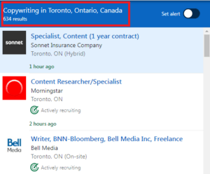 Copywriting Courses in Toronto - Job Statistics