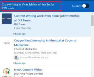 Copywriting Courses in Virar - Job Statistics