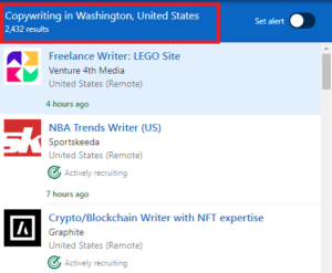 Copywriting Courses in Washington - Job Statistics