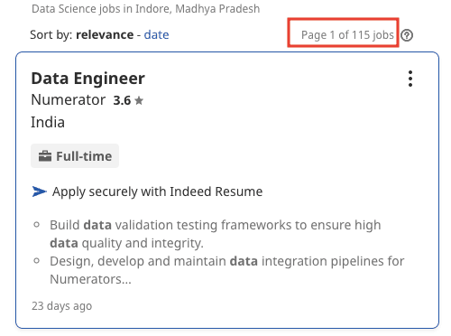 data science courses in indore - job statistics