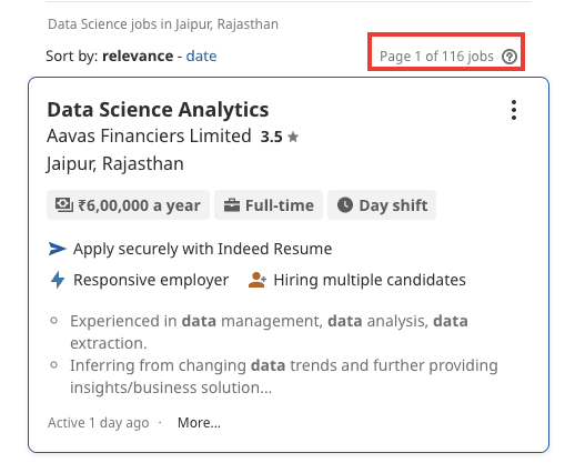 data science courses in jaipur - job statistics