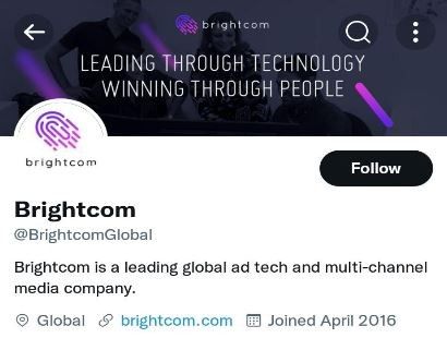 Marketing Strategy of Brightcom Group - Twitter
