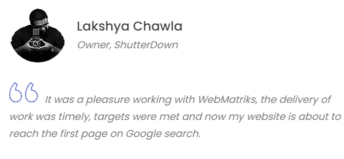 Digital Marketing Agencies in Faridabad - Web Matriks Client Review