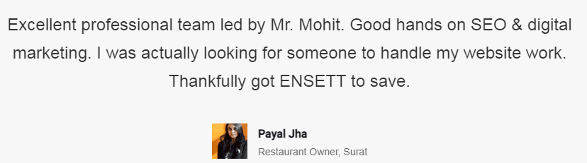 Digital Marketing Agencies in Patna - Ensett Client Review