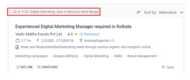 digital marketing courses in Bankura - job statistics