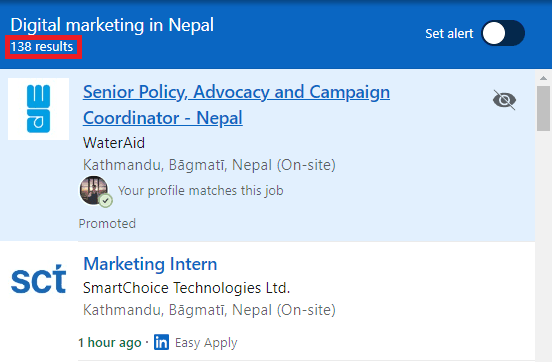 Digital Marketing Courses in Shambhunath - Job Statistics