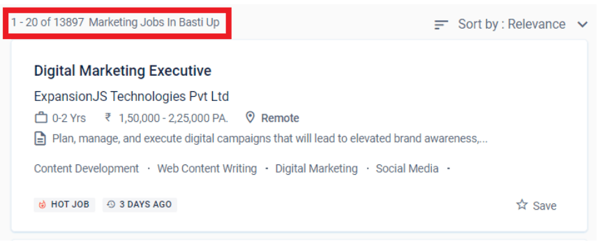digital marketing courses in BASTI - job statistic