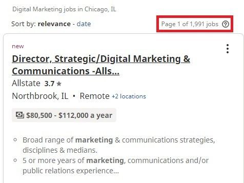 digital marketing courses in chicago - job statistics