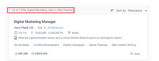 digital marketing courses in deoria - job statistics