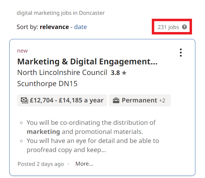 Digital Marketing Courses in Doncaster - Job Statistics