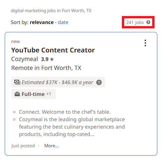 Digital Marketing Courses in Fort Worth - Job Statistics