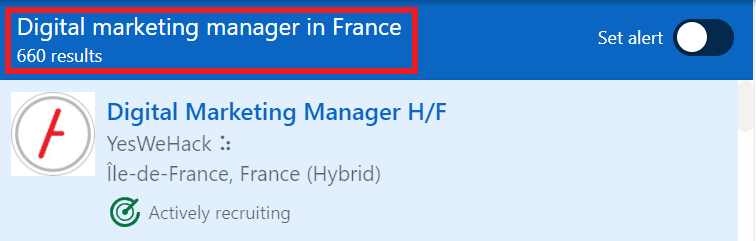 Digital marketing courses in France - Job statistics
