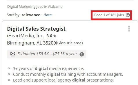 digital marketing courses in huntsville - job statistics