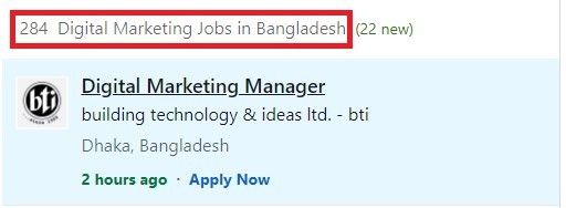 digital marketing courses in Jessore - Job Statistics