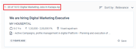 digital marketing courses in kadapa - job statistics