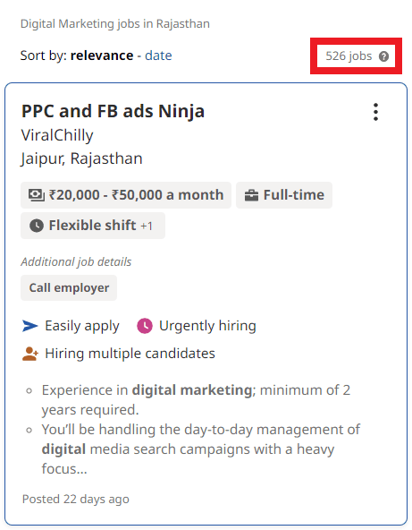 Digital Marketing Courses in Khanpur - Job Statistics