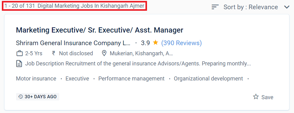 Digital Marketing Courses in Kishangarh - Job Statistics