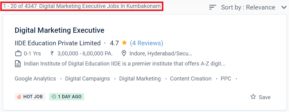 Digital Marketing Courses in Kumbakonam - Job Statistics
